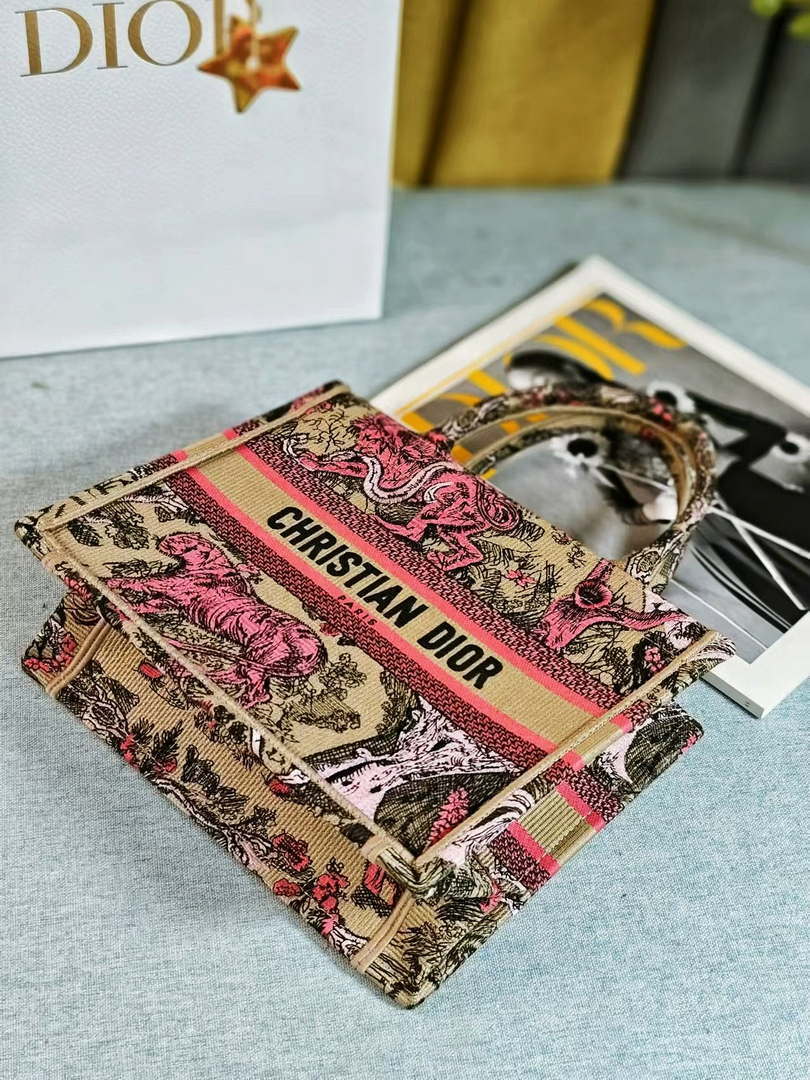 Dior M1265 Small Book Tote Toile de Jouy Embroidery M9628
