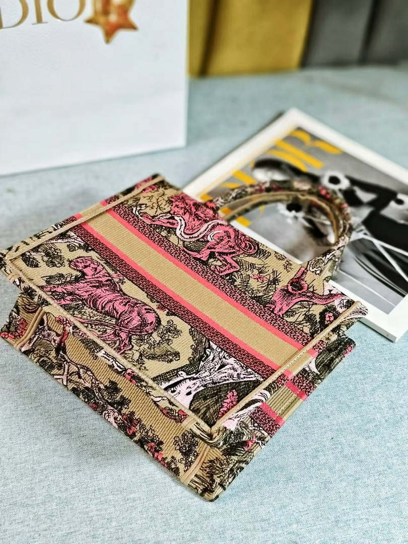 Dior M1265 Small Book Tote Toile de Jouy Embroidery M9628