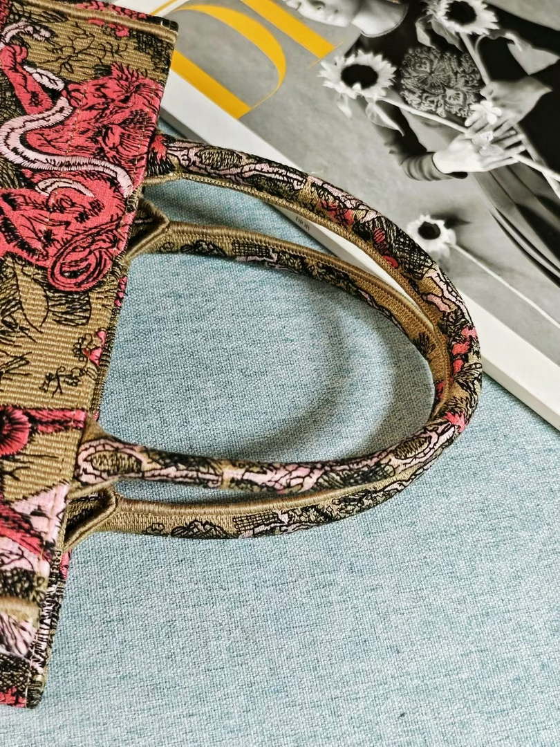 Dior M1265 Small Book Tote Toile de Jouy Embroidery M9628