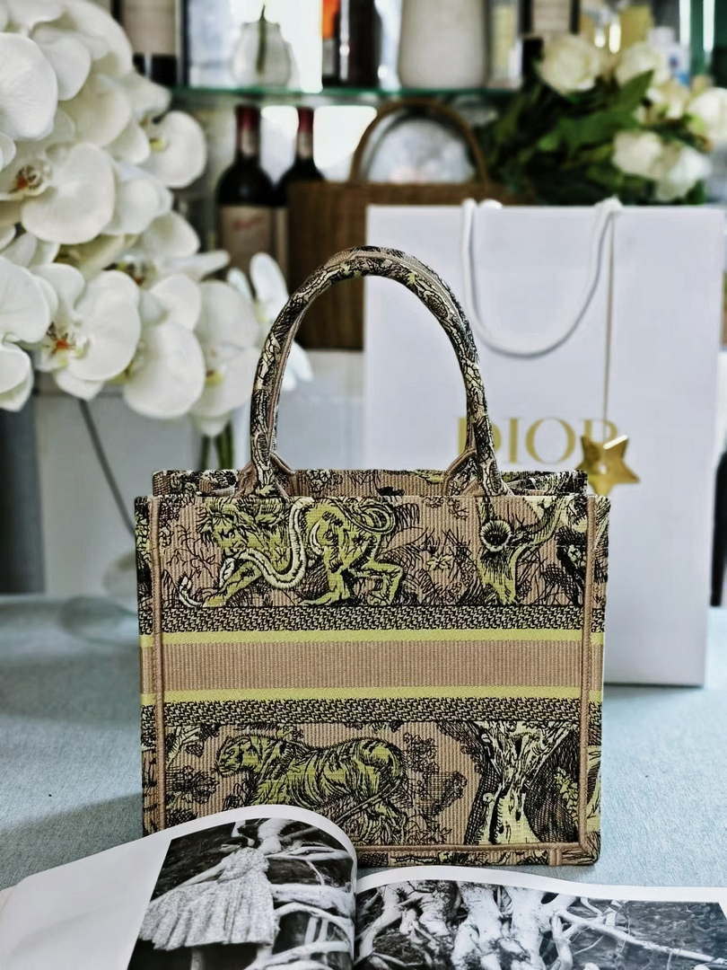 Dior M1265 Small Book Tote Toile de Jouy Embroidery M9629