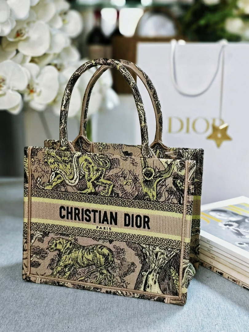 Dior M1265 Small Book Tote Toile de Jouy Embroidery M9629