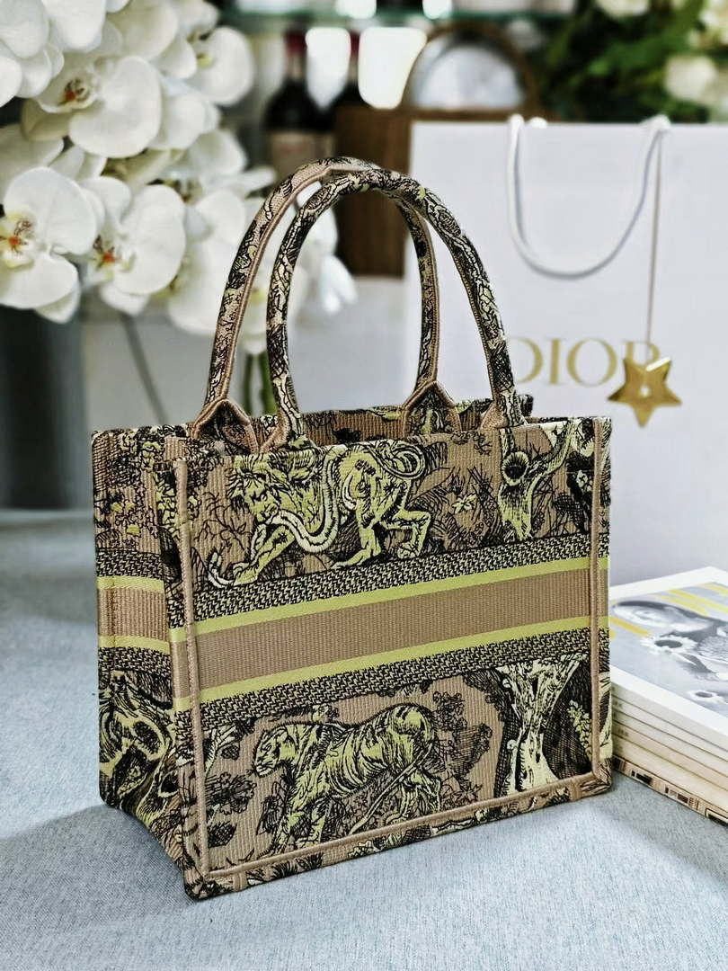 Dior M1265 Small Book Tote Toile de Jouy Embroidery M9629
