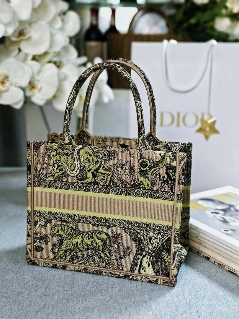 Dior M1265 Small Book Tote Toile de Jouy Embroidery M9629