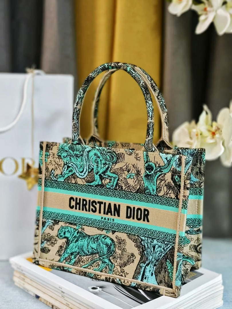 Dior M1265 Small Book Tote Toile de Jouy Embroidery M9630