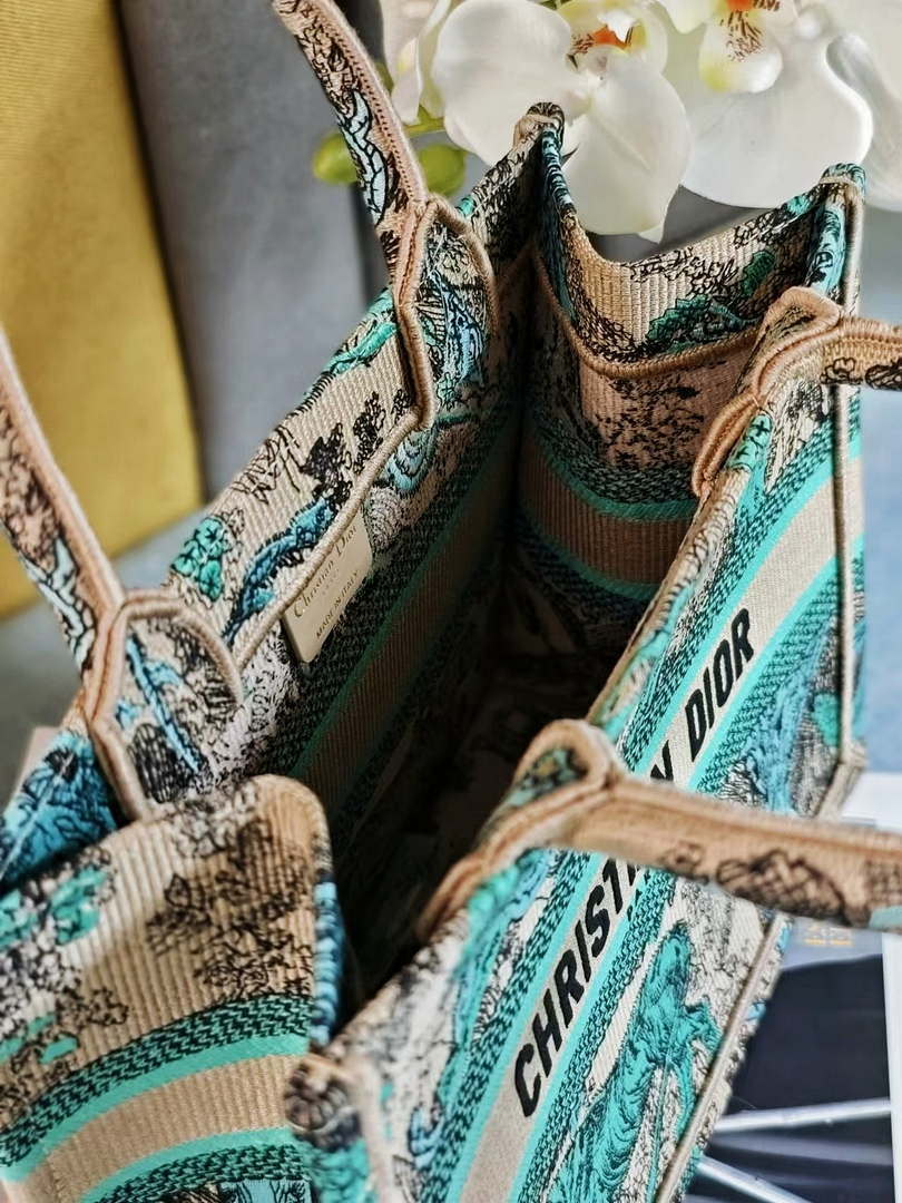 Dior M1265 Small Book Tote Toile de Jouy Embroidery M9630