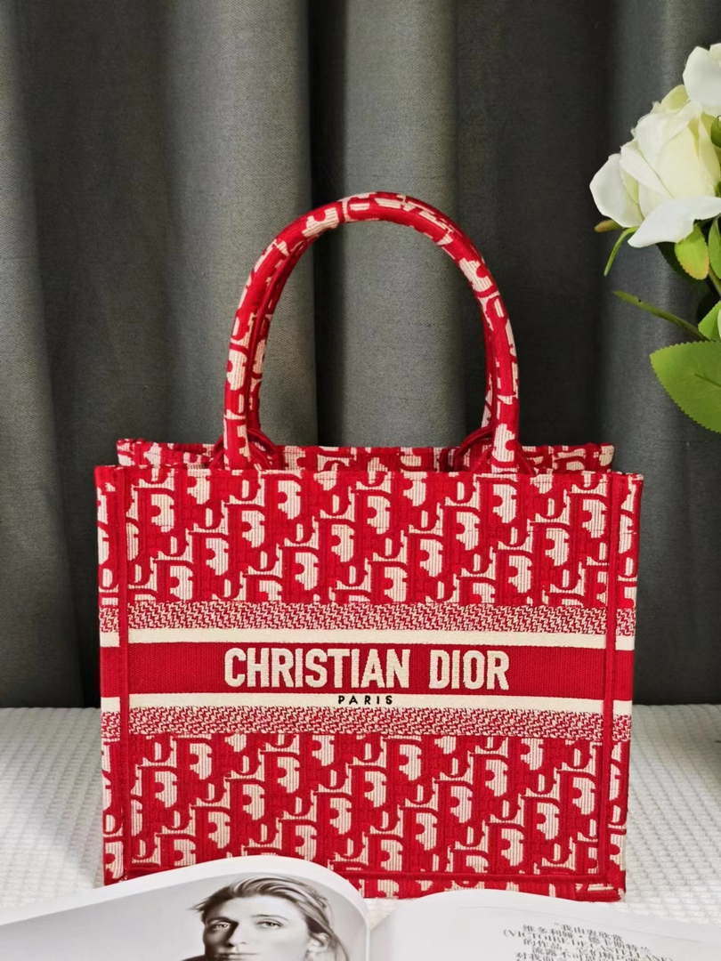 Dior M1265 Small Book Tote Toile de Jouy Embroidery M9631