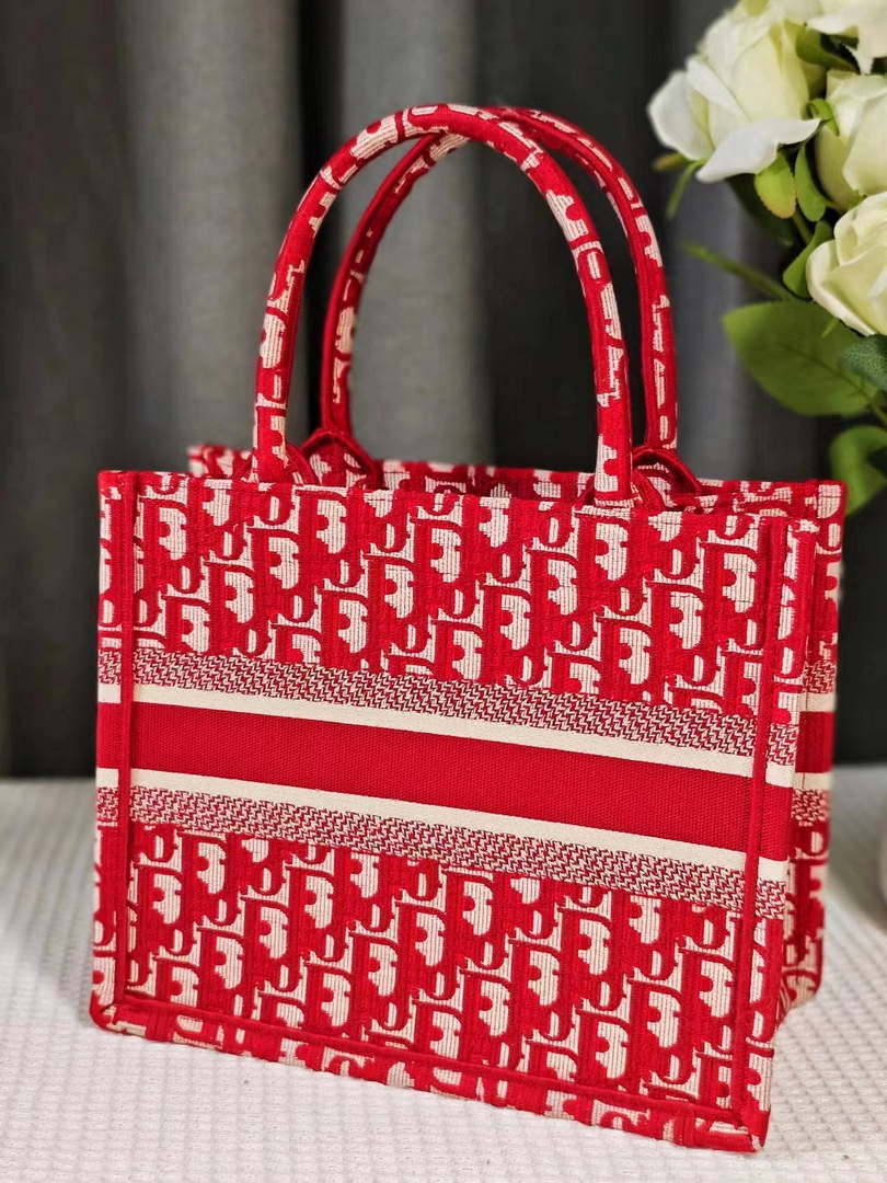 Dior M1265 Small Book Tote Toile de Jouy Embroidery M9631