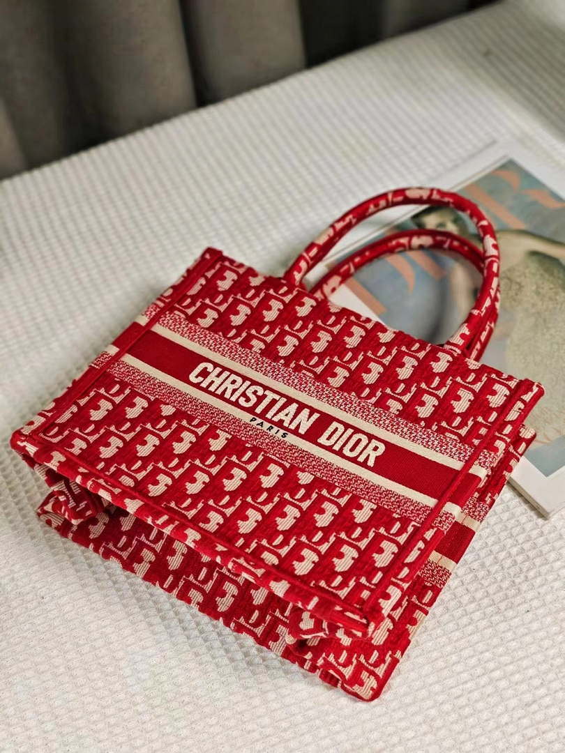 Dior M1265 Small Book Tote Toile de Jouy Embroidery M9631