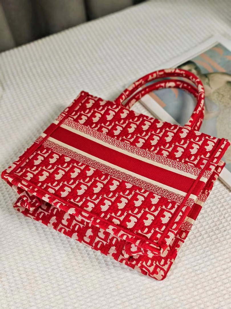 Dior M1265 Small Book Tote Toile de Jouy Embroidery M9631