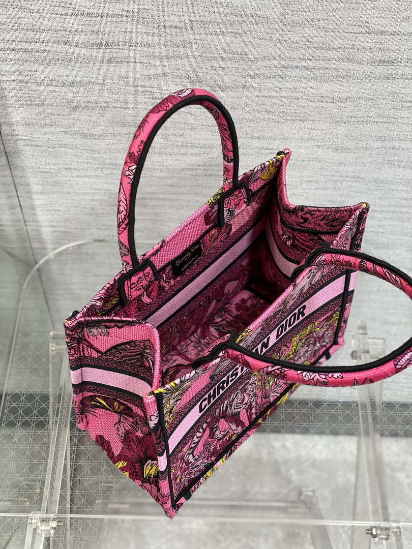 Dior M1265 Small Book Tote Toile de Jouy Sauvage Embroidery M9601
