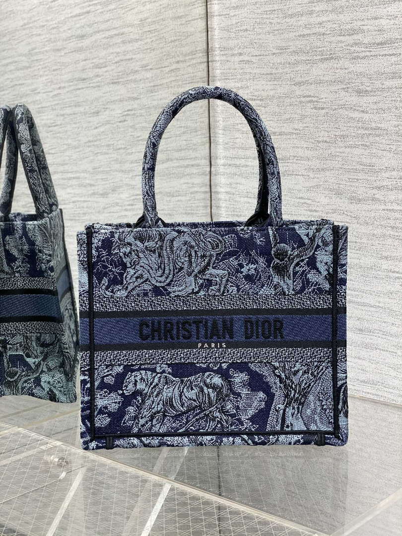 Dior M1265 Small Book Tote Toile de Jouy Sauvage Embroidery M9602
