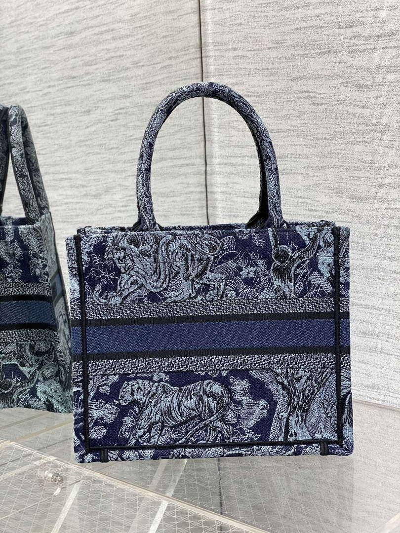 Dior M1265 Small Book Tote Toile de Jouy Sauvage Embroidery M9602