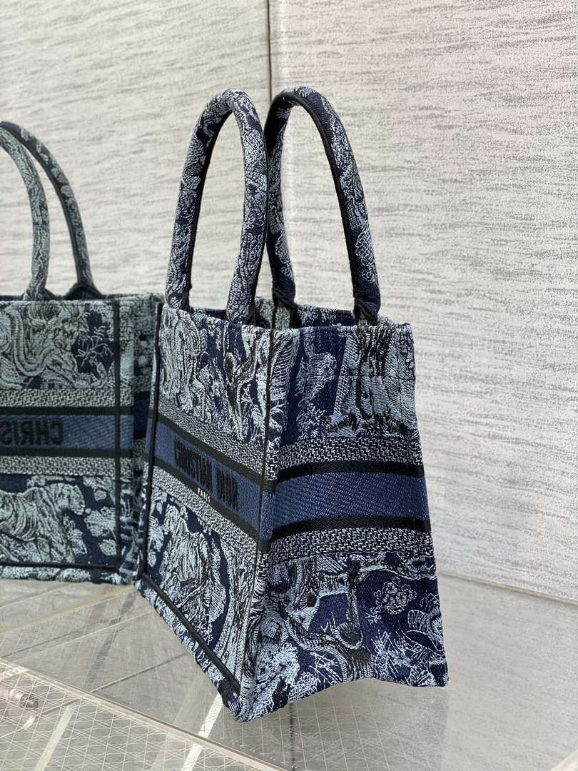 Dior M1265 Small Book Tote Toile de Jouy Sauvage Embroidery M9602