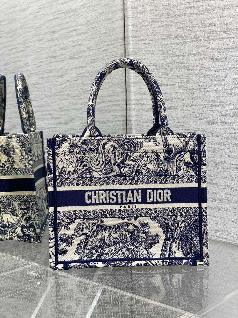 Dior M1265 Small Book Tote Toile de Jouy Sauvage Embroidery M9603 - Default Title - View 1