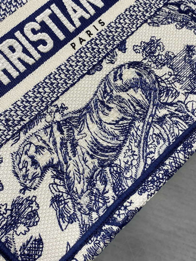 Dior M1265 Small Book Tote Toile de Jouy Sauvage Embroidery M9603