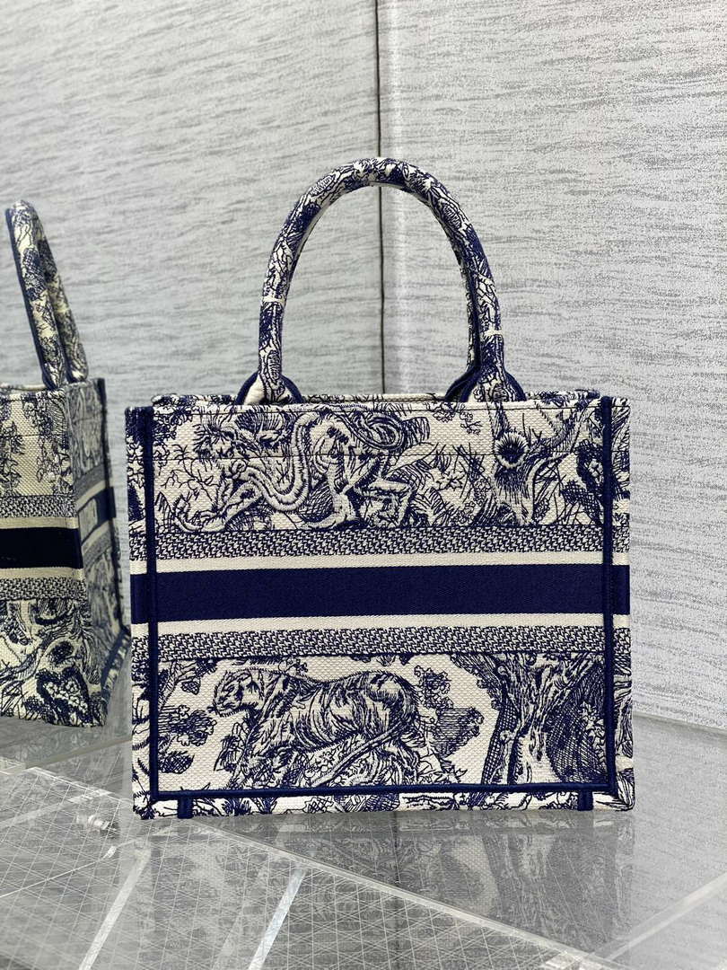 Dior M1265 Small Book Tote Toile de Jouy Sauvage Embroidery M9603