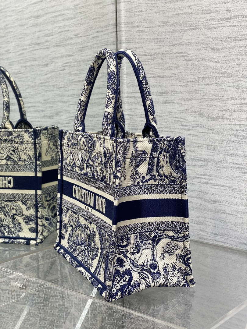 Dior M1265 Small Book Tote Toile de Jouy Sauvage Embroidery M9603 - Default Title - View 6