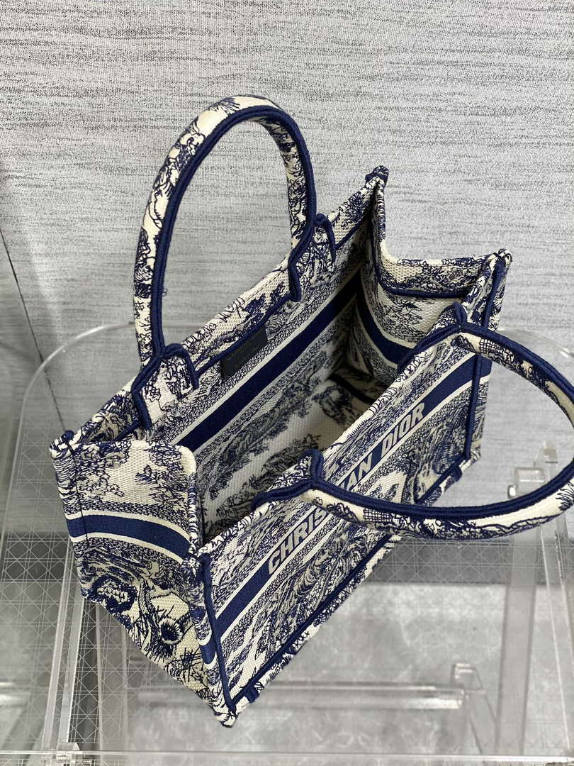 Dior M1265 Small Book Tote Toile de Jouy Sauvage Embroidery M9603