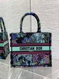Dior M1265 Small Book Tote Toile de Jouy Sauvage Embroidery M9605