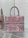 Dior M1265 Small Book Tote Toile de Jouy Sauvage Embroidery M9606