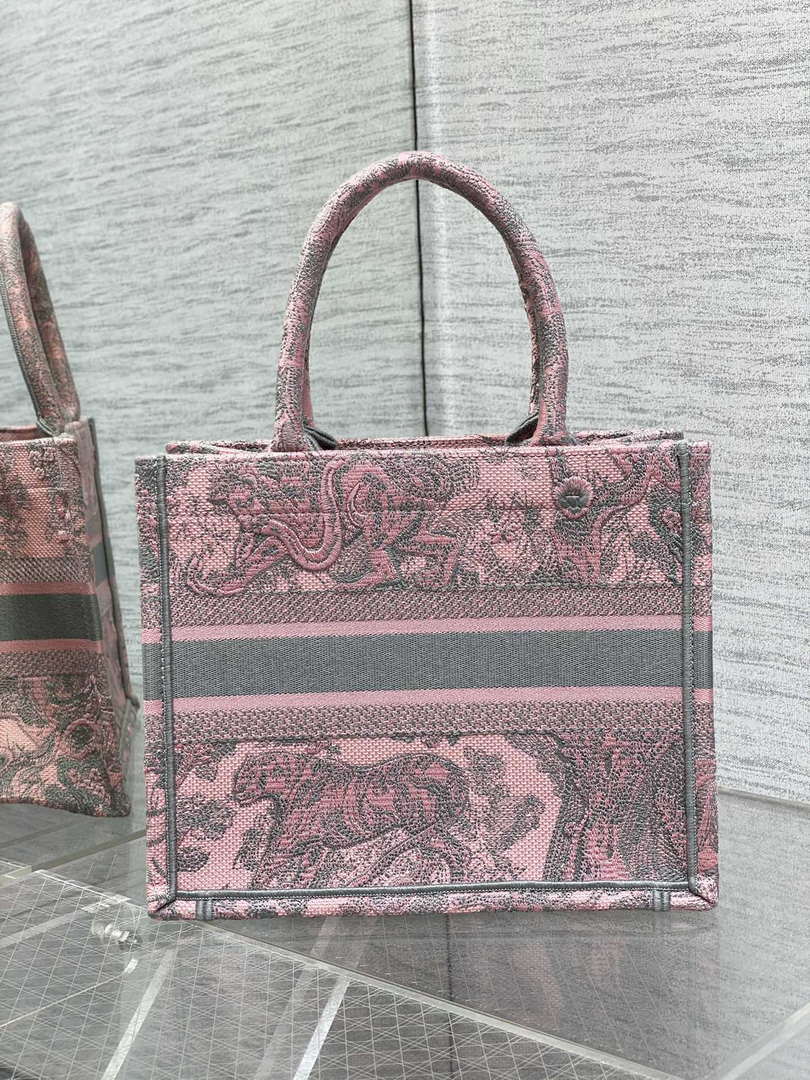 Dior M1265 Small Book Tote Toile de Jouy Sauvage Embroidery M9606