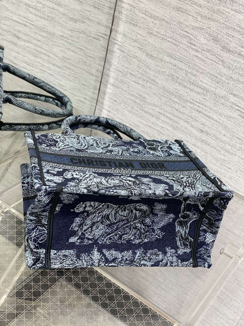 Dior M1265 Small Book Tote Toile de Jouy Sauvage Embroidery M9608
