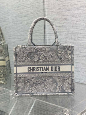 Dior M1265 Small Book Tote Toile de Jouy Sauvage Embroidery M9609 - Default Title - View 1