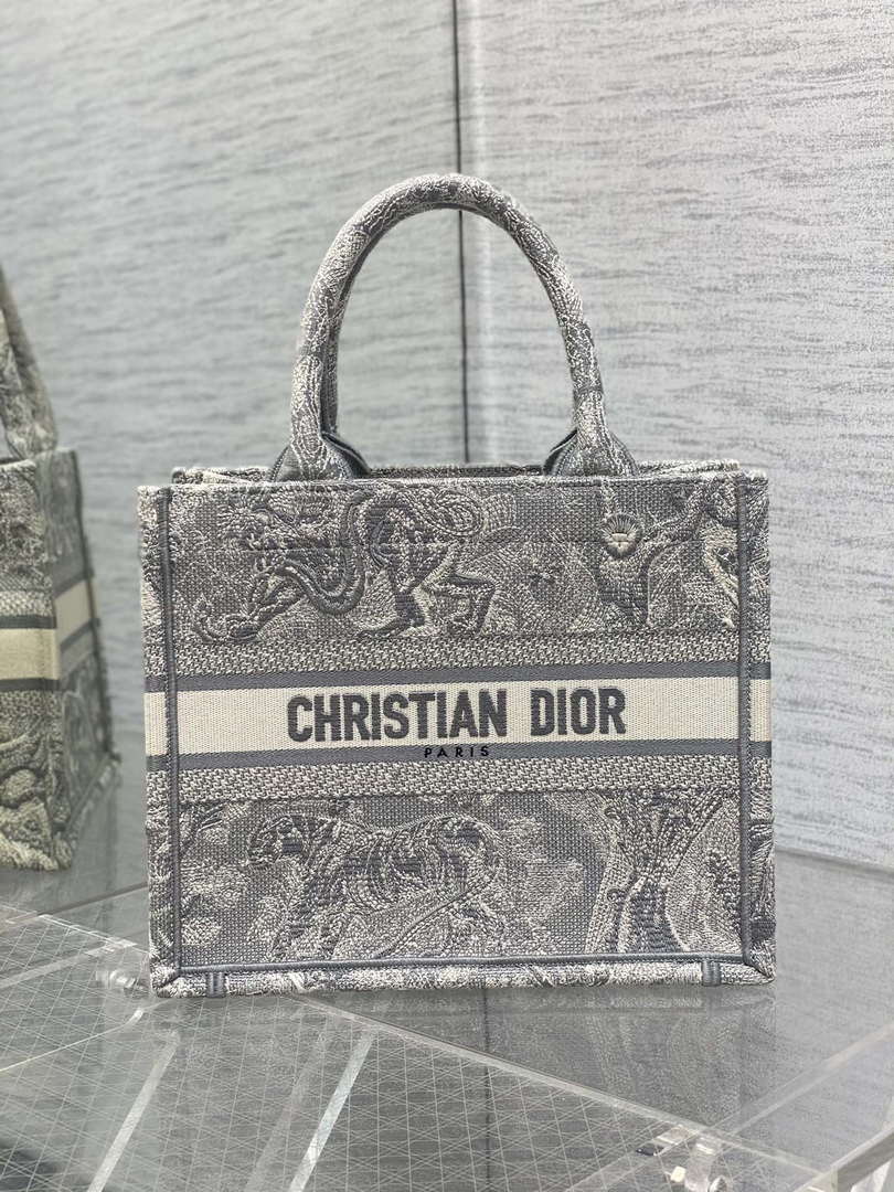 Dior M1265 Small Book Tote Toile de Jouy Sauvage Embroidery M9609 - Default Title - View 1