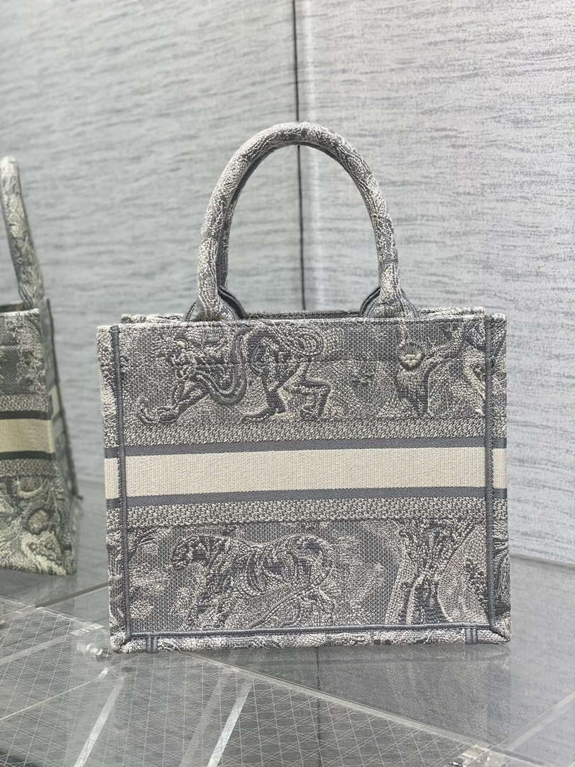 Dior M1265 Small Book Tote Toile de Jouy Sauvage Embroidery M9609