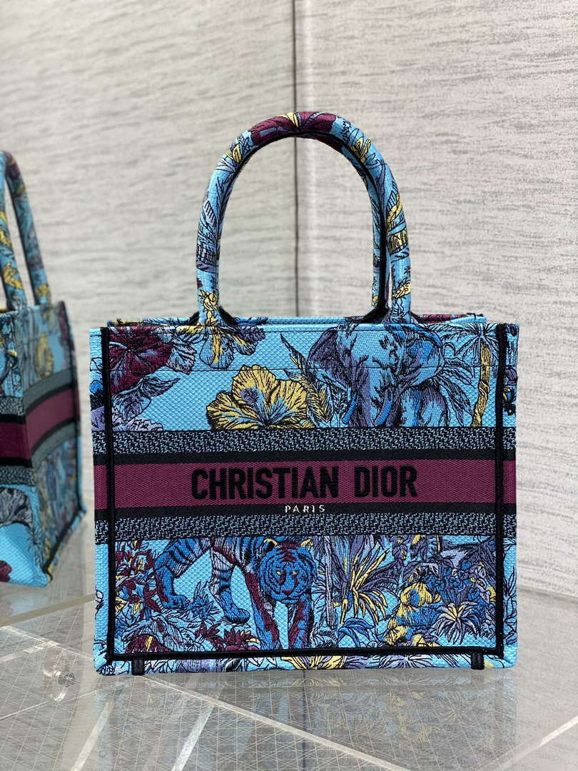 Dior M1265 Small Book Tote Toile de Jouy Sauvage Embroidery M9612 - Default Title - View 1