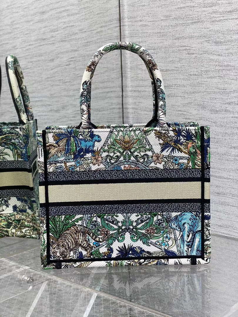 Dior M1265 Small Book Tote Toile de Jouy Sauvage Embroidery M9613