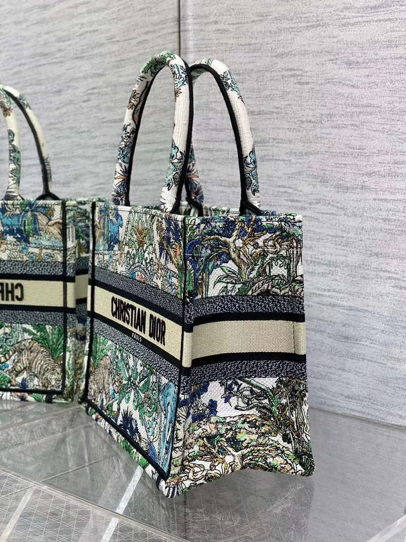 Dior M1265 Small Book Tote Toile de Jouy Sauvage Embroidery M9613
