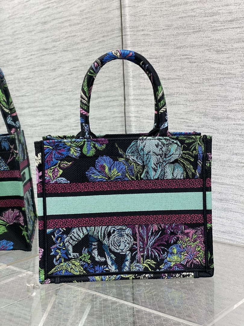 Dior M1265 Small Book Tote Toile de Jouy Sauvage Embroidery M9614