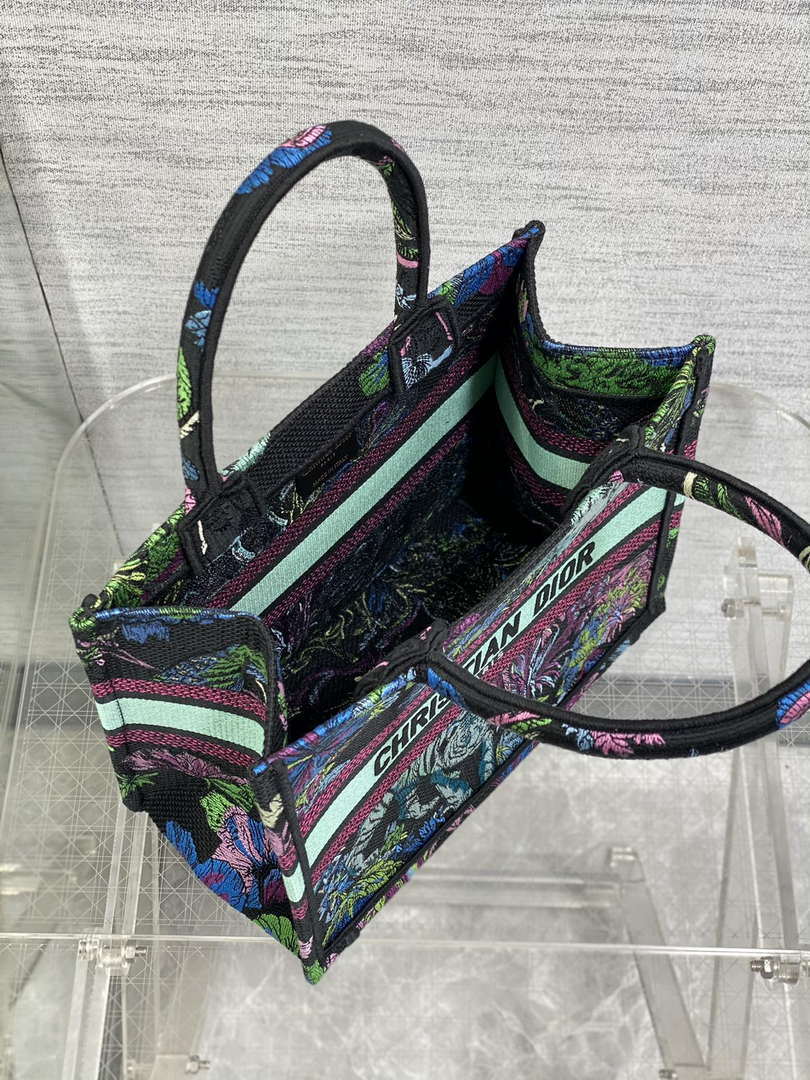 Dior M1265 Small Book Tote Toile de Jouy Sauvage Embroidery M9614