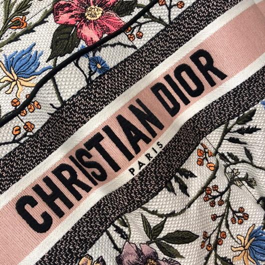 Dior M1279 Catherine Tote Bag Dior Oblique Embroidery Rosa Mutabilis - luxibagsmall