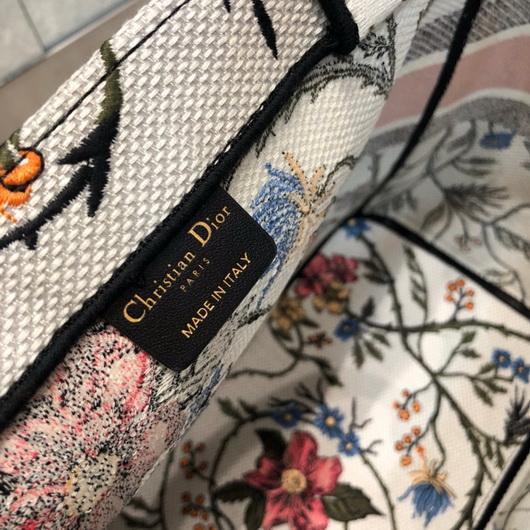 Dior M1279 Catherine Tote Bag Dior Oblique Embroidery Rosa Mutabilis - luxibagsmall