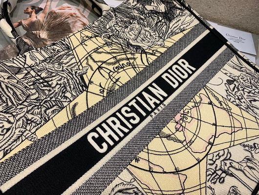 Dior M1286 Book Tote Christian Dior Shoulder Shopping Bag Black - luxibagsmall