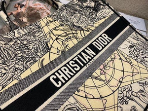 Dior M1286 Book Tote Christian Dior Shoulder Shopping Bag Black - luxibagsmall