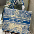 Dior M1286 Book Tote Christian Dior Shoulder Shopping Bag Blue - luxibagsmall