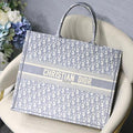 Dior M1286 Book Tote Christian Dior Shoulder Shopping Bag Gray - luxibagsmall