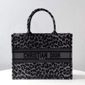 Dior M1296 Dior Small Book Tote Grey Multicolor Mizza Embroidery - Default Title - View 1