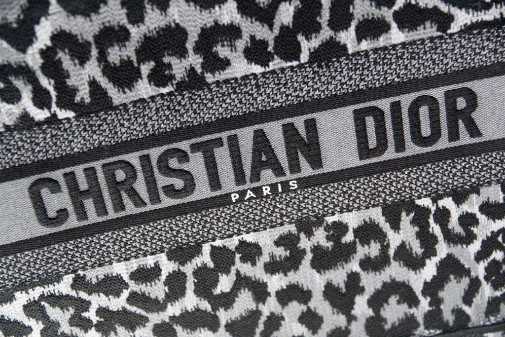 Dior M1296 Dior Small Book Tote Grey Multicolor Mizza Embroidery