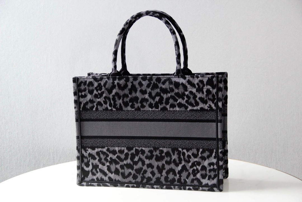 Dior M1286 Dior Book Tote Grey Multicolor Mizza Embroidery