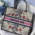 Dior M1286 Book Tote Multicolor Flowers Embroidery - luxibagsmall