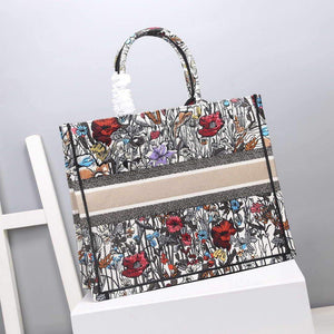 Dior M1286 Dior Book Tote Multicolor Flowers Embroidery - luxibagsmall