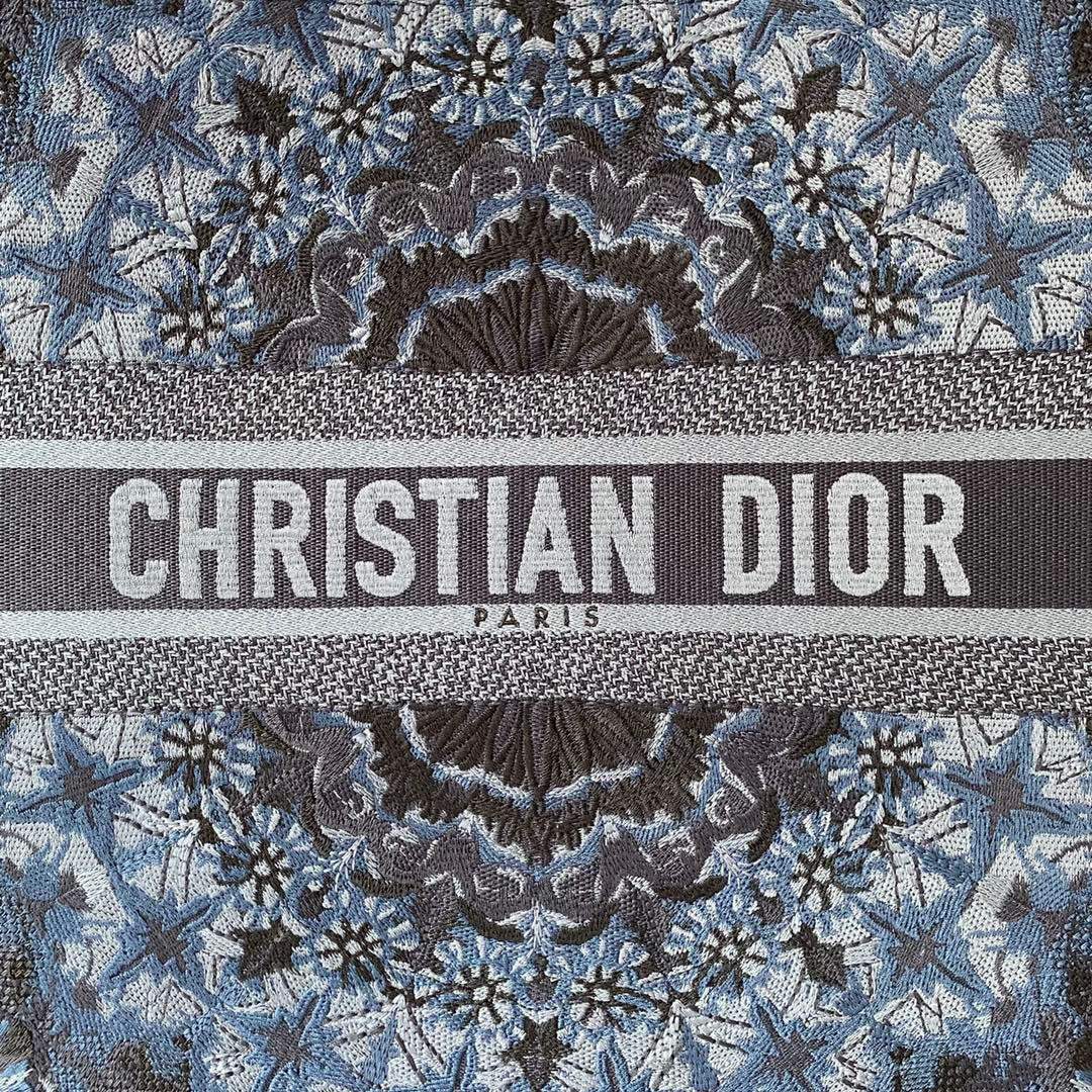 Dior M1286 Dior Book Tote Navy Blue Dior Constellation Embroidery