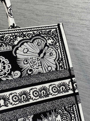 Dior M1286 Large Book Tote Black and White Butterfly Bandana Embroidery - Default Title - View 6