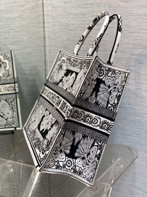 Dior M1286 Large Book Tote Black and White Butterfly Bandana Embroidery - Default Title - View 7