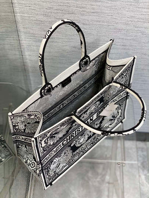 Dior M1286 Large Book Tote Black and White Butterfly Bandana Embroidery - Default Title - View 9