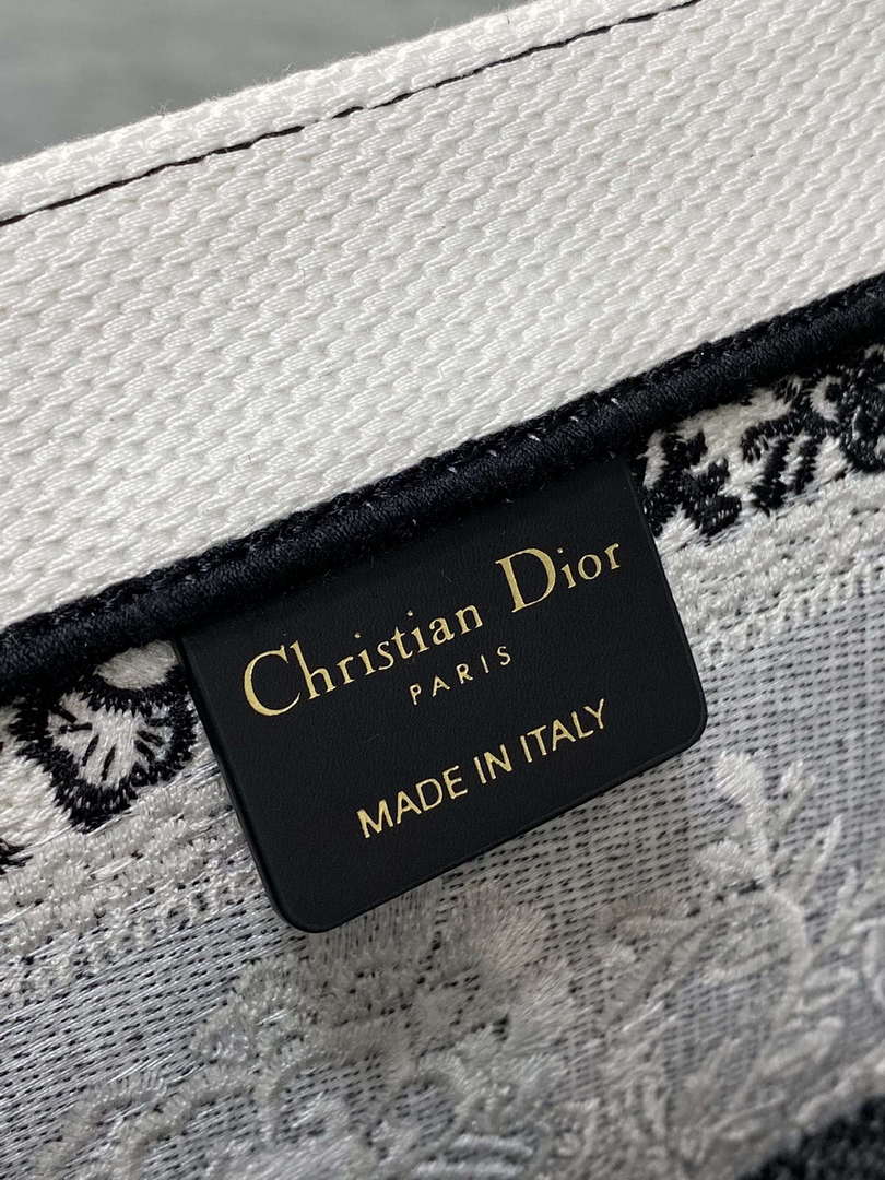 Dior M1286 Large Book Tote Black and White Butterfly Bandana Embroidery